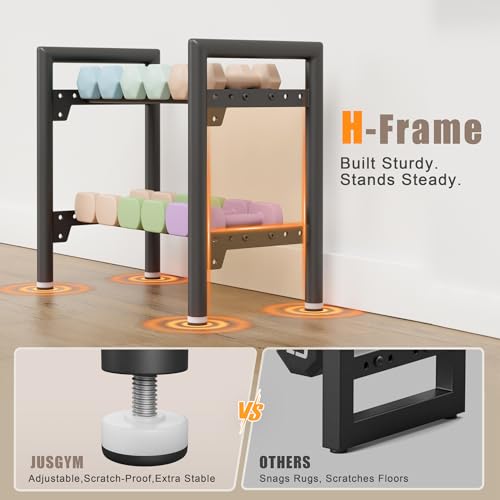 Dumbbell Rack Stand Only, 400LBS Capacity Weight Rack for Home Gym Storage, Adjustable Weight Storage Racks, Heavy-Duty Kettlebell Rack