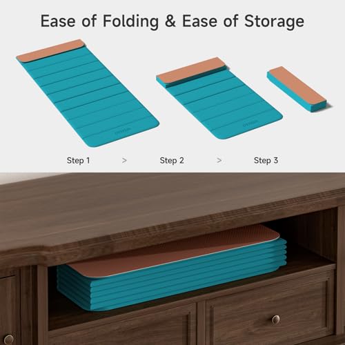 12-Fold POE Yoga Mat 75x26x0.4 Inches – Non-Slip, Compact & Workout-Friendly for Yoga, Pilates, Strength Training & Meditation