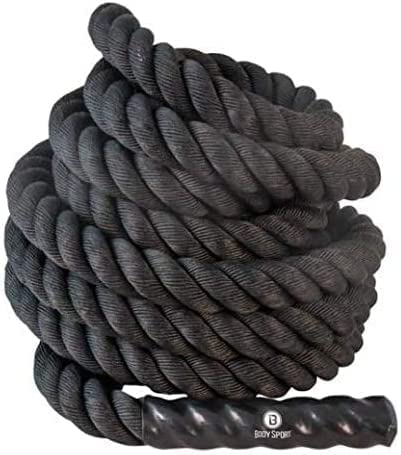 Body Sport Training Rope – Thick Battle Rope for Home or Gym Use, Long Durable Workout Rope – Made with Super-Strong Poly-Twine – Stands Up to Repeated Use Indoors & Outdoors - size: 1.5 in. Diameter x 40 ft. Length