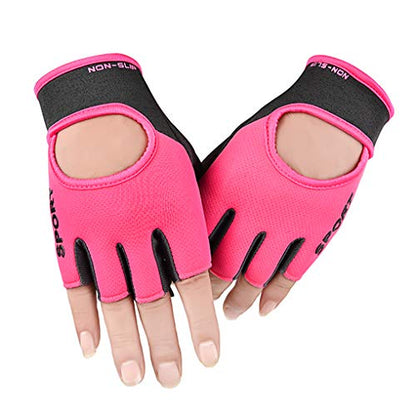 Clobeau Biking Gloves Kids Boys Girls Cycling Exercise Half Finger Fingerless Gloves Child Motor Bike Riding Anti-Slip Weight Lifting Bikes Workout Climbing Bicycle Glove Gym Skate Glove