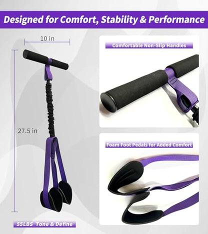 3 Pcs Fitness Resistance Bands Set, Pedal Sit Up Exercise Band with Handles and Figure 8 Bands for Strength Training, Stretching, Home Workout