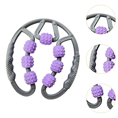 Portable Muscle Roller for Legs 7 Wheel Design for Thighs and Calf Treatment, Gray Purple - color: Gray Purple