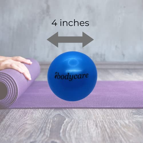 Pilates 4" (10cm) Mini Ball for AeroPilates, Yoga, Fitness, Strength, Mat Pilates - color: Blue