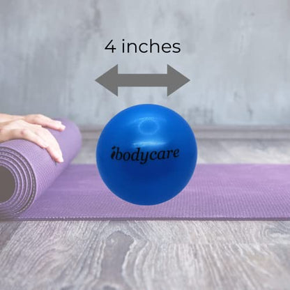Pilates 4" (10cm) Mini Ball for AeroPilates, Yoga, Fitness, Strength, Mat Pilates - color: Blue