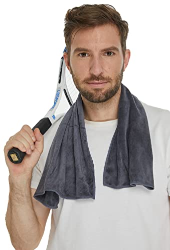 HOPESHINE Gyms Towels for Men & Women Microfiber Exercise Fitness Home Absorbent Sweat Yoga Towels Sports Towels Soft Fast Drying 16inch x32inch 3-Pack - color: Blue+purple+grey 3-pack
