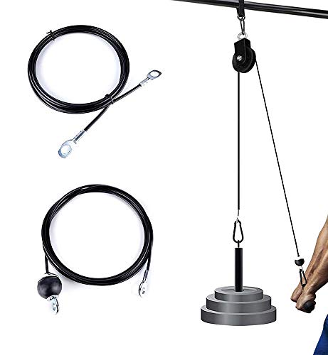 Fitness Pulley Cable,Replacement Cable Machine Accessories,Cable Pulley Attachments for Gym -Thick 5mm(0.2inch) Heavy Duty Steel Wire Rope for Home Gym Cable
