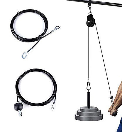 Fitness Pulley Cable,Replacement Cable Machine Accessories,Cable Pulley Attachments for Gym -Thick 5mm(0.2inch) Heavy Duty Steel Wire Rope for Home Gym Cable