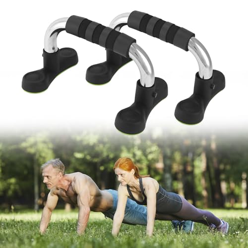 QWORK Steel Push Up Handles for Floor, Portable Push Up Stands with Non-Slip Grip, Angled Incline