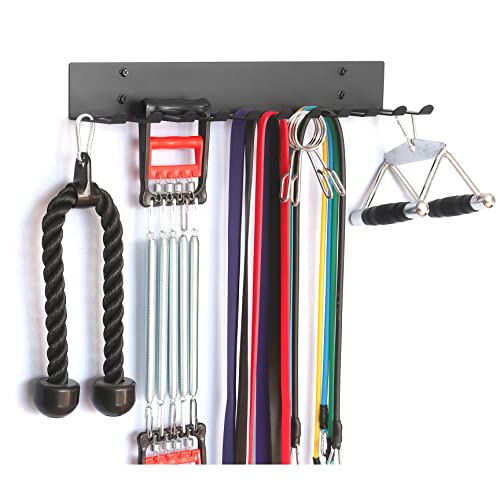 Multi-Purpose Gym Equipment Storage Rack Resistance Bands Storage Hanger Barbell Rack Heavy Duty Gym Rack for Exercise Bands, Lifting Belts and Jump Ropes