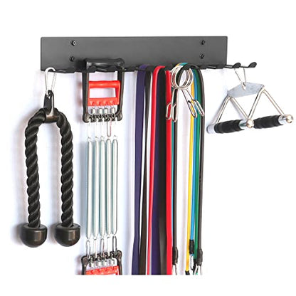 Multi-Purpose Gym Equipment Storage Rack Resistance Bands Storage Hanger Barbell Rack Heavy Duty Gym Rack for Exercise Bands, Lifting Belts and Jump Ropes - color: Black