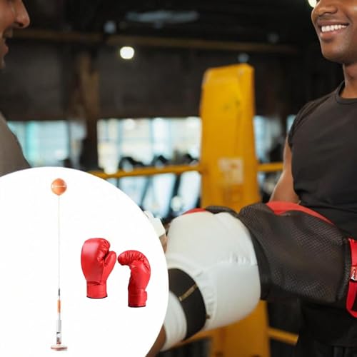 Punching Bag, Height Adjustable Boxing Set with Stand, Boxing Reaction Ball, Speed Bag Punching Equipment for MMA Home Gym Workout Fitness - color: For Adults with Boxing Gloves, Solid Ball