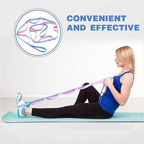 2 Pcs Stretching Strap with 10 Loops -yoga Strap for Physical Therapy, Non-elastic Exercise Straps for Home Workout, Pilates, Exercise, Dance, Gymnastics