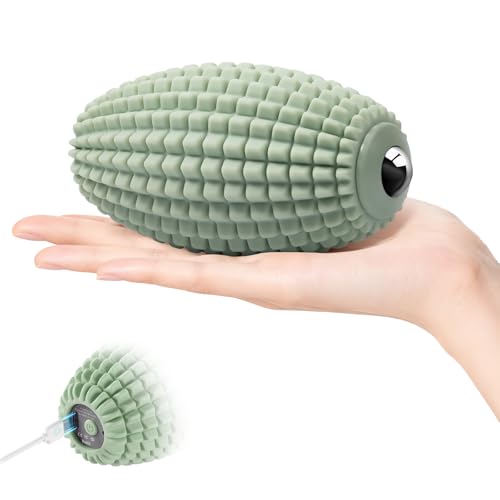 Silicone Vibrating Massage Ball with Rolling Head, 3-Speed Myofascial Massage Roller for Plantar Fasciitis Relief, Hip & Psoas Release, Trigger Point Therapy for Neck, Back, Foot (Green) - color: Green