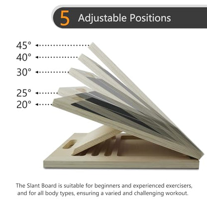 Wooden Slant Board for Calf Stretching, Adjustable Portable Wooden Incline Board for Yoga, Take Exercise, Stretch the Muscles, Exercise the Ankles