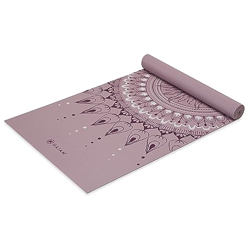 Gaiam Print Yoga Mat, Non Slip Exercise & Fitness Mat for All Types of Yoga, Pilates & Floor Exercises - color: Here & Now Dusty Rose