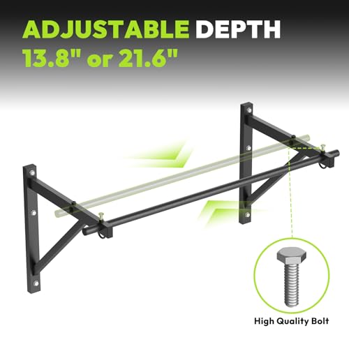 HANDBODE Wall Mounted Pull Up Bar for Doorway, 52''/36'' Chin Up Bar - color: 52” wall mounted pull up bar