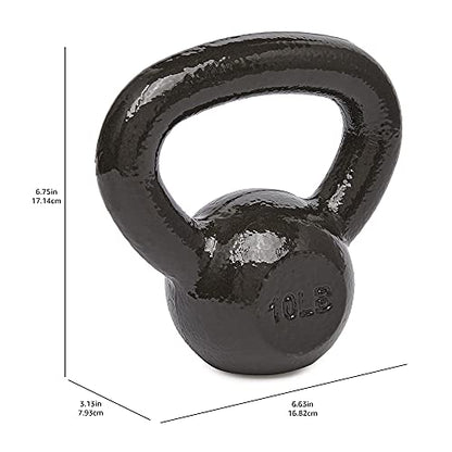 Amazon Basics Cast Iron Kettlebell for Strength Training, Textured Wide Handle, Black