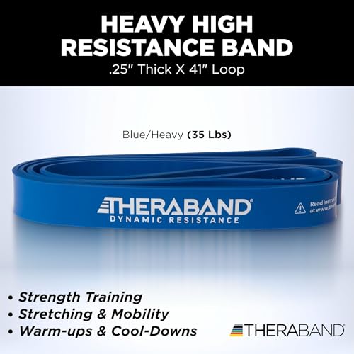 THERABAND High Resistance Band, Heavy Elastic Super Band for Full Body Workouts, Physical Therapy, Strength Training, Durable 41” Loop Exercise Band, 35 lbs Resistance - size: Heavy (35 lbs)