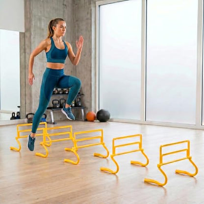 Japard 6 Pcs Agility Hurdles Speed Training Equipment, 4 Height Adjustable Setting, Soccer Training Equipment for Youth Adults