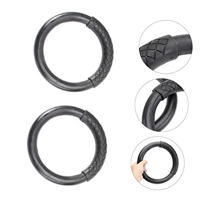 TOYANDONA 1pair Abs Gymnastic Rings for Fitness Workouts Home Exercise Equipment for Full Body Strength Training Straps Black Design for Pull Ups Dips