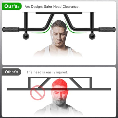 SELEWARE Heavy Duty Welded Pull Up Bar Wall/Joist/Ceiling Mount Chin Up Bar - color: D2: Black Wall Mount Pull Up Bar