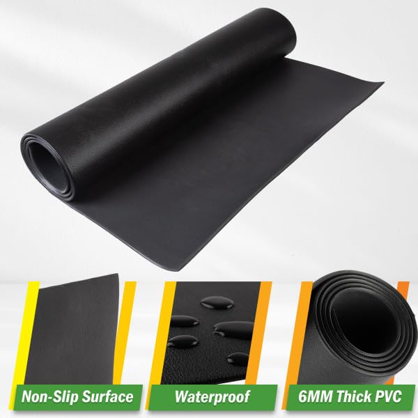 Treadmill & Exercise Equipment Mat – Non-Slip, Waterproof Pad for Bike, Walking Pad, Elliptical or Home Gym – Noise-Reducing Workout Floor Protector by Wakeman - size: Small