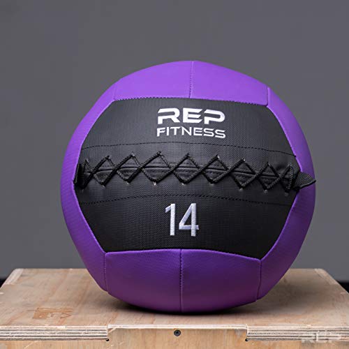 REP Weighted Slam Balls for Home Gym Fitness | 5-30 lb Soft Textured Medicine Ball Sizes | Heavy Sand-Filled Workout Weights for Strength, Core Training, Crossfit, Conditioning & Slam Ball Exercises - style: 14 lbs
