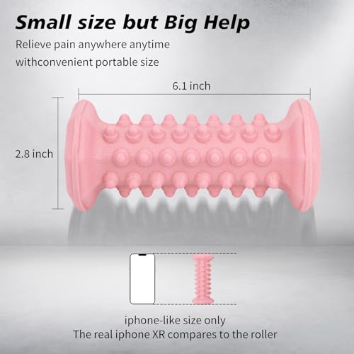 Pink Foot Massager Roller for Plantar Fasciitis, Arch Heel Pain Relief - color: Pink