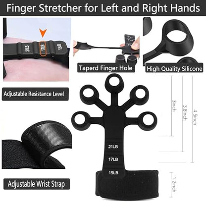 Grip Strength Trainer Kit (5 Pack), Grip and Forearm Strengthener, Finger Strengthener, Adjustable Resistance Hand Gripper, Grip Ring, Stress Relief Ball for Muscle Building, Injury Recover