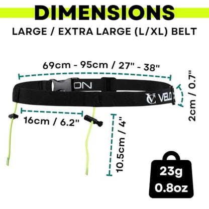 VeloChampion Lightweight Running Belt Waist Pack for Men Women - Elasticated Stretch Fit Race Number Holder - No Pins - 3 Sizes - Run. Triathlon. Cycle. Marathon. Jogging (1, Large) - size: Large