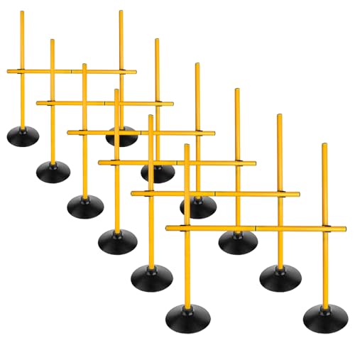 2.6FT Speed Agility Training Hurdles Set Adjustiable Height Jumping Hurdles Soccer Agility Poles for Beginner and Student - style: Pack of 6