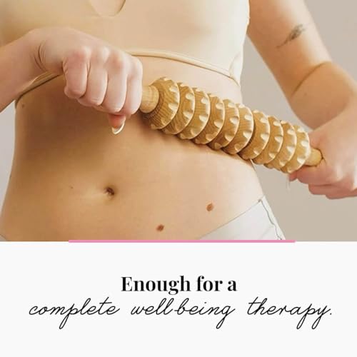 Tuuli Accessories - Wooden Massage Roller, Multi-Functional Body Roller for Cellulite, Muscle Tension and Skin Health Support, Natural Massager for Women and Men