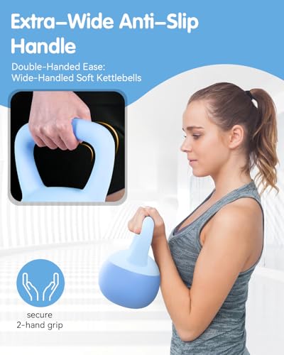 Soft Kettlebell - Cushioned Impact-Resistant Base and Anti-Slip - color: Blue