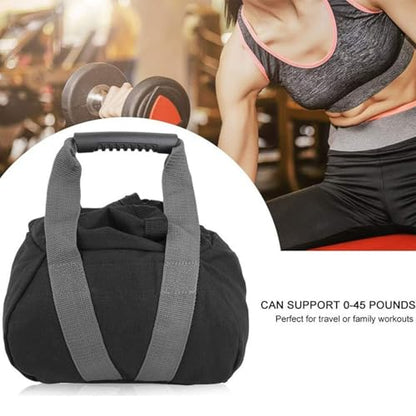 Adjustable Weight Sandbag, 0–35 Lbs Kettlebell Training Equipment, Portable Workout Bag with Handle for Fitness Strength Training Bodybuilding Yoga and Home Gym Exercise