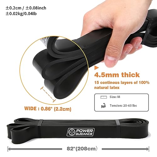 POWER GUIDANCE Pull Up Assist Bands - Stretch Resistance Band - Mobility Band - Powerlifting Bands - by Perfect for Body Stretching, Powerlifting, Resistance Training - color: black