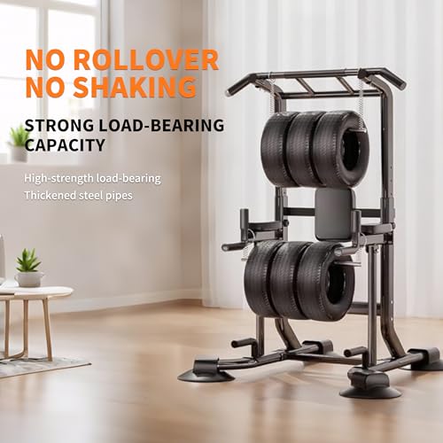 Adjustable Pull Up Bar for Home with Backrest, 6-Level Height Adjustment (69-94.5 inches), 352lb Capacity Carbon Steel Frame for Stability, Train Back, Abs & Chest