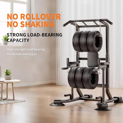 Adjustable Pull Up Bar for Home with Backrest, 6-Level Height Adjustment (69-94.5 inches), 352lb Capacity Carbon Steel Frame for Stability, Train Back, Abs & Chest
