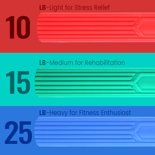 Inspack Flex Tennis Elbow Therapy Bar, Flexbar Treatment, Grip Strength Trainer, Therabars Flex Bars Physical Tendonitis, Wrist, Pain Relief, Forearm Strengthener Hand Exercise, Resistance Twist 25lb 15lb 10lb - color: 3 Piece Set - Red Green Blue