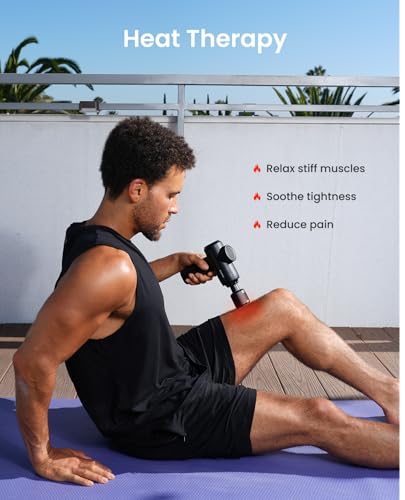 RENPHO Active Thermacool 2 Massage Gun with Heat and Cold, Fathers Day Dad Gifts [2026 Upgraded] Handheld Percussion Deep Tissue Neck Back Muscle Massager, FSA Approved Gift for Men Women Athletes HSA - color: Classic Black