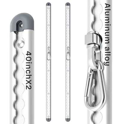 Zonon Adjustable Aluminum Wall-Mounted Anchored Fitness System Includes Two 40-inch Rails, Supports Over 600 Lbs, Features Locking Clips, Space-Saving for Exercise Bands Home Workouts