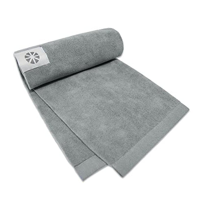 Wonder Towel - Ultra Absorbent Luxury Fitness Workout Towel, Microfiber Cooling Towel for Face and Neck, Quick Drying, Soft to Touch, Exercise at Home or Gym, Great for Yoga,16x28, Light Grey