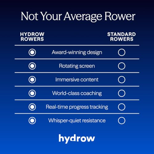 Hydrow Origin Rowing Machine for Home with Immersive 22'' Rotating HD Touchscreen - Live Row Machine Home Workout, Magnetic Drag Technology, 375lb Weight Capacity Rower - 30-Day Trial & Year Warranty