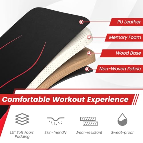 GYMAX Sit up Bench, Folding Adjustable Workout Bench for Ab Exercise, Curved Incline/Decline Slant Bench, Foldable Strength Training Weight Bench, Situps Abs Workout Equipment
