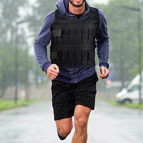 Qinlorgo 35kg Weighted Vest, Adjustable Sandbag Mesh Vest, Strength Training with 32 Pockets for Sand or Steel Bars, Ideal for Strength Training