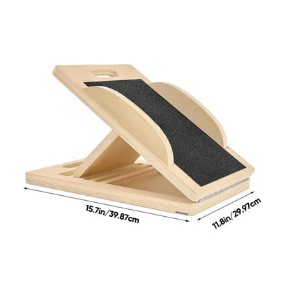 Saker 6-Angle Slant Board & Balance Board, Slant Boards for Exercise, Adjustable 40° Incline & Balance Board - 6-Angle Non-Slip Wooden Trainer for Squats, Calf Stretch, Stability Workouts - size: dual