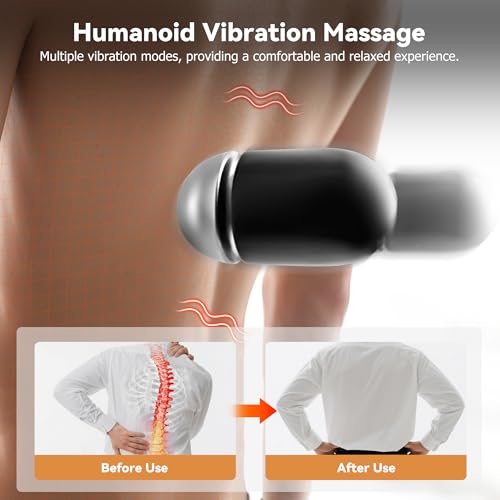 3 in 1 Lumbar Support Pillow,Lower Back Massager with 118-inch USB Cable, Heated & Vibration &Stretching Back Massager For Pain Relief Deep Tissue,Relaxation Lumbar Pillow for Office Home Use