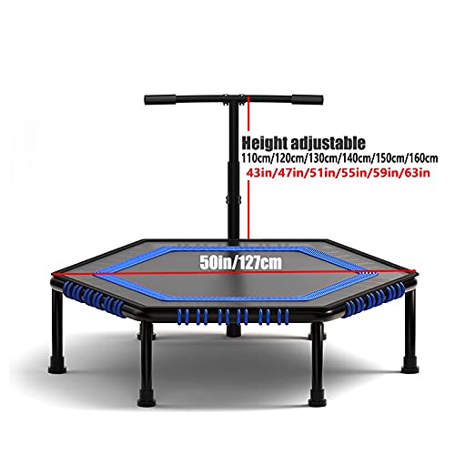 Trampoline 50in Mini Trampoline with Foamable Handles, Core Training Cardio Fitness Equipment for Men and Women, Home Gym Indoor Exercise Rebound Trampoline
