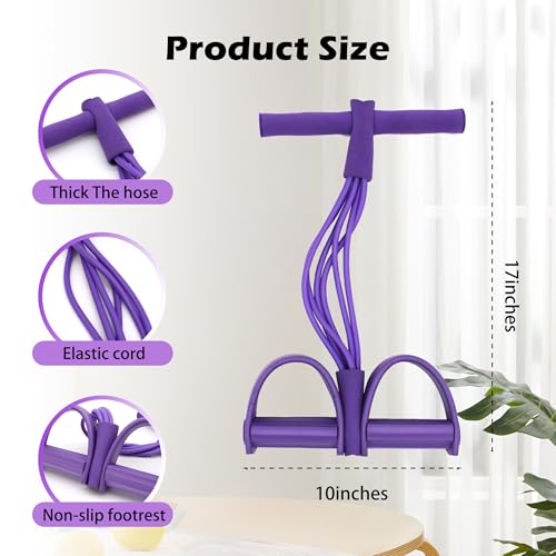 Multi-Function Tension Rope Band & Pedal Puller Resistance Band, 6-Tube Elastic Yoga Pedal Puller Resistance Band, for Abdomen/Waist/Arm/Leg Stretching Slimming Training