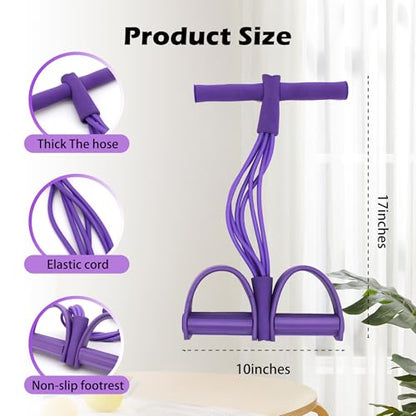Multi-Function Tension Rope Band & Pedal Puller Resistance Band, 6-Tube Elastic Yoga Pedal Puller Resistance Band, for Abdomen/Waist/Arm/Leg Stretching Slimming Training