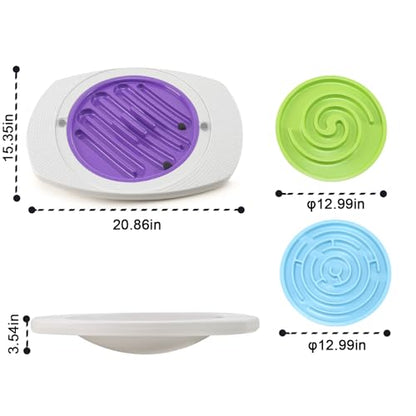 Balance Board with Maze for Kids, Labyrinth Wobble Board Rocking Seesaw Sensory Training with 2 Balls & 2 Replacement Labyrinth Disks, Non-Slip Pedals Indoor Outdoor for Boys Girls